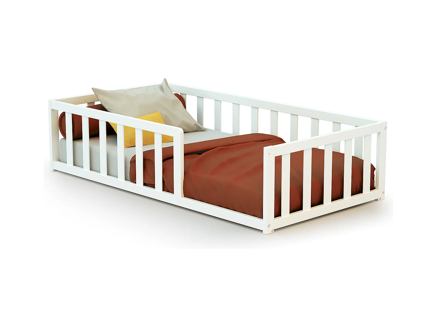 Lit enfant au sol en bois Blanc KAÏA