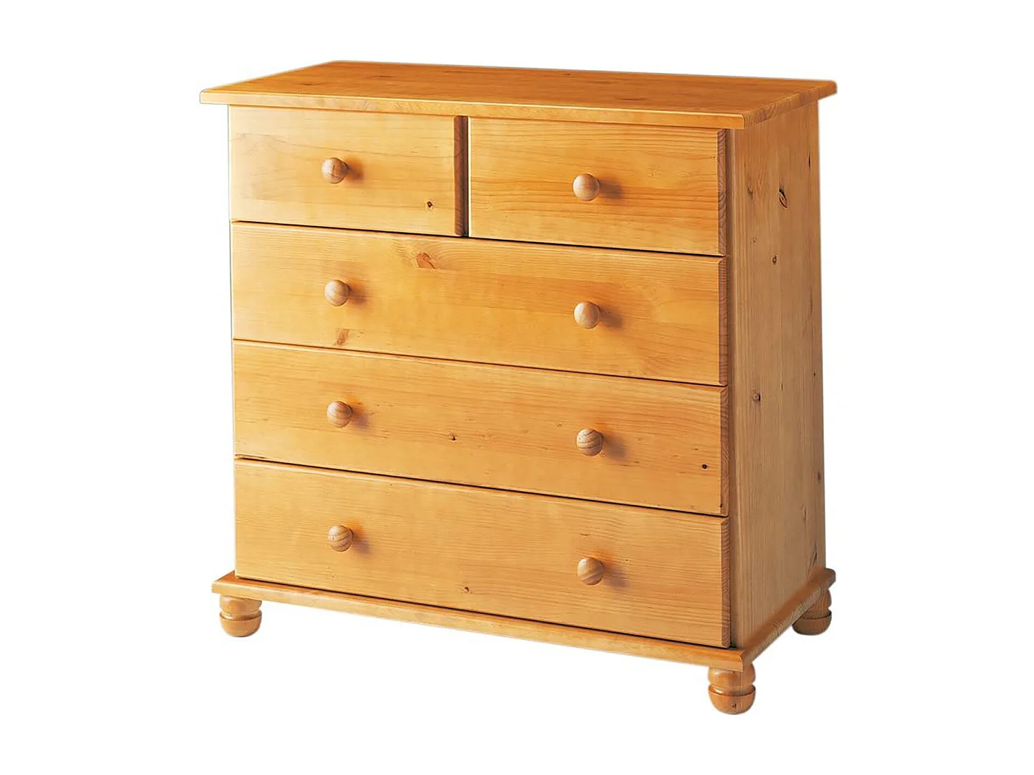 Commode / Meuble de rangement en pin massif coloris Miel - L. 78 x P. 39 x H. 81 cm