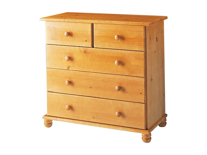 Commode / Meuble de rangement en pin massif coloris Miel - L. 78 x P. 39 x H. 81 cm