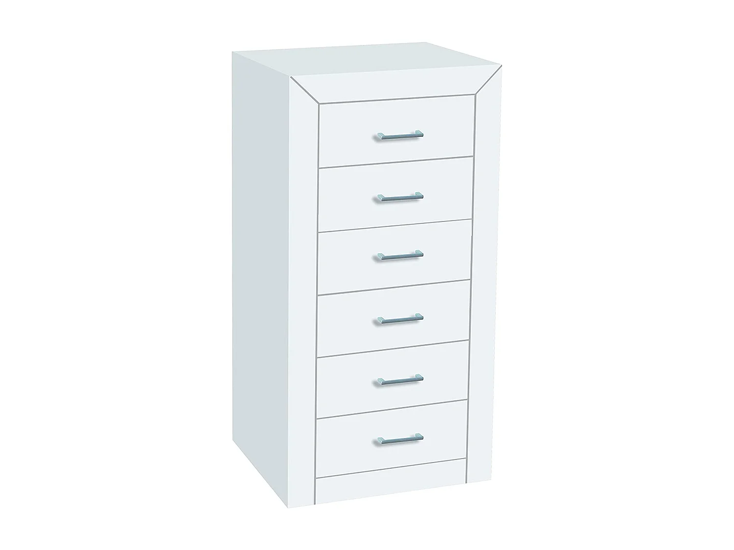 Chiffonnier Meuble de rangement en MDF et pin massif coloris blanc - L. 50 x P. 40 x H. 102 cm