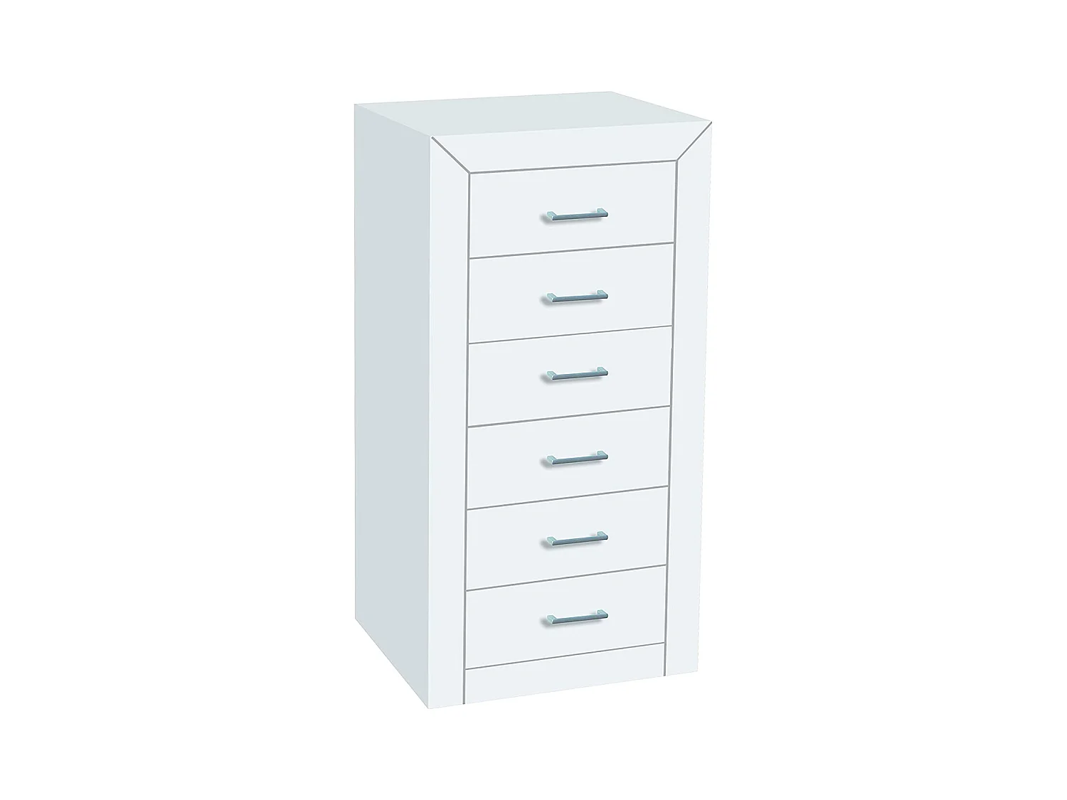 Chiffonnier Meuble de rangement en MDF et pin massif coloris blanc - L. 50 x P. 40 x H. 102 cm