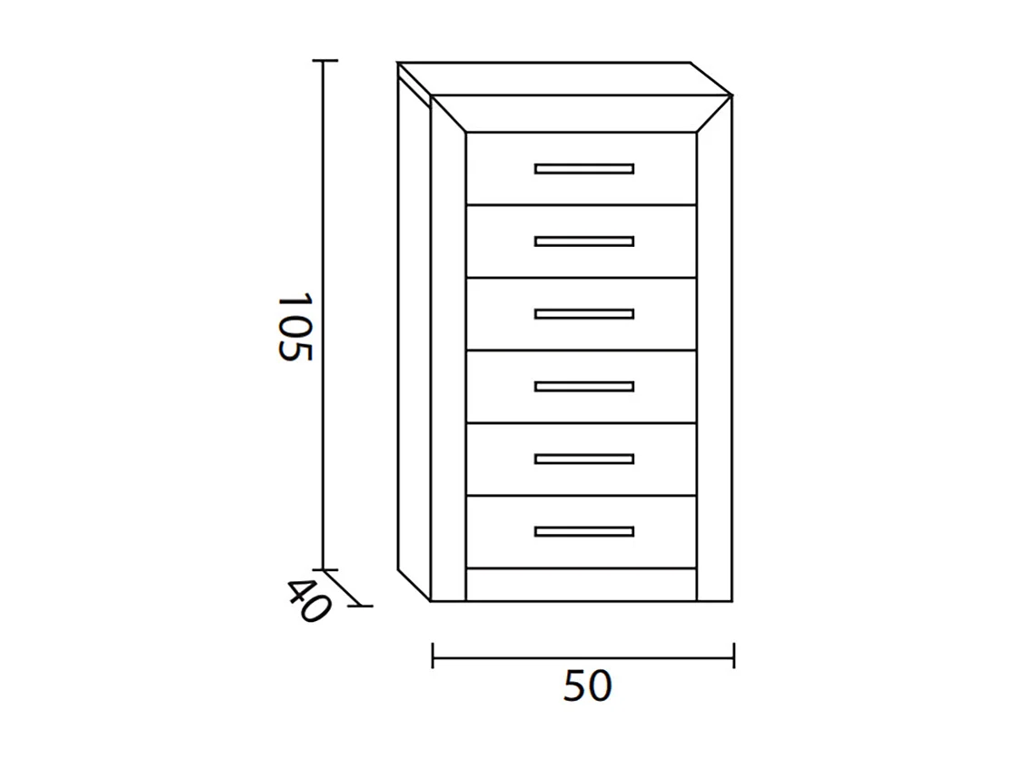 Chiffonnier Meuble de rangement en MDF et pin massif coloris blanc - L. 50 x P. 40 x H. 102 cm