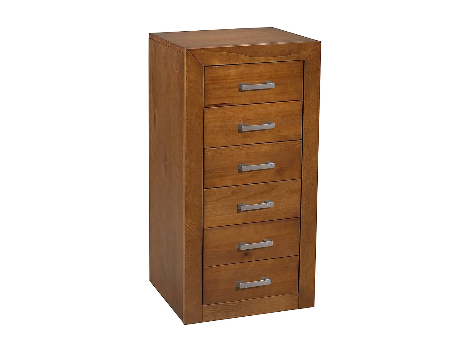 Chiffonnier Meuble de rangement en pin massif coloris cerisier - L. 50 x P. 40 x H. 102 cm