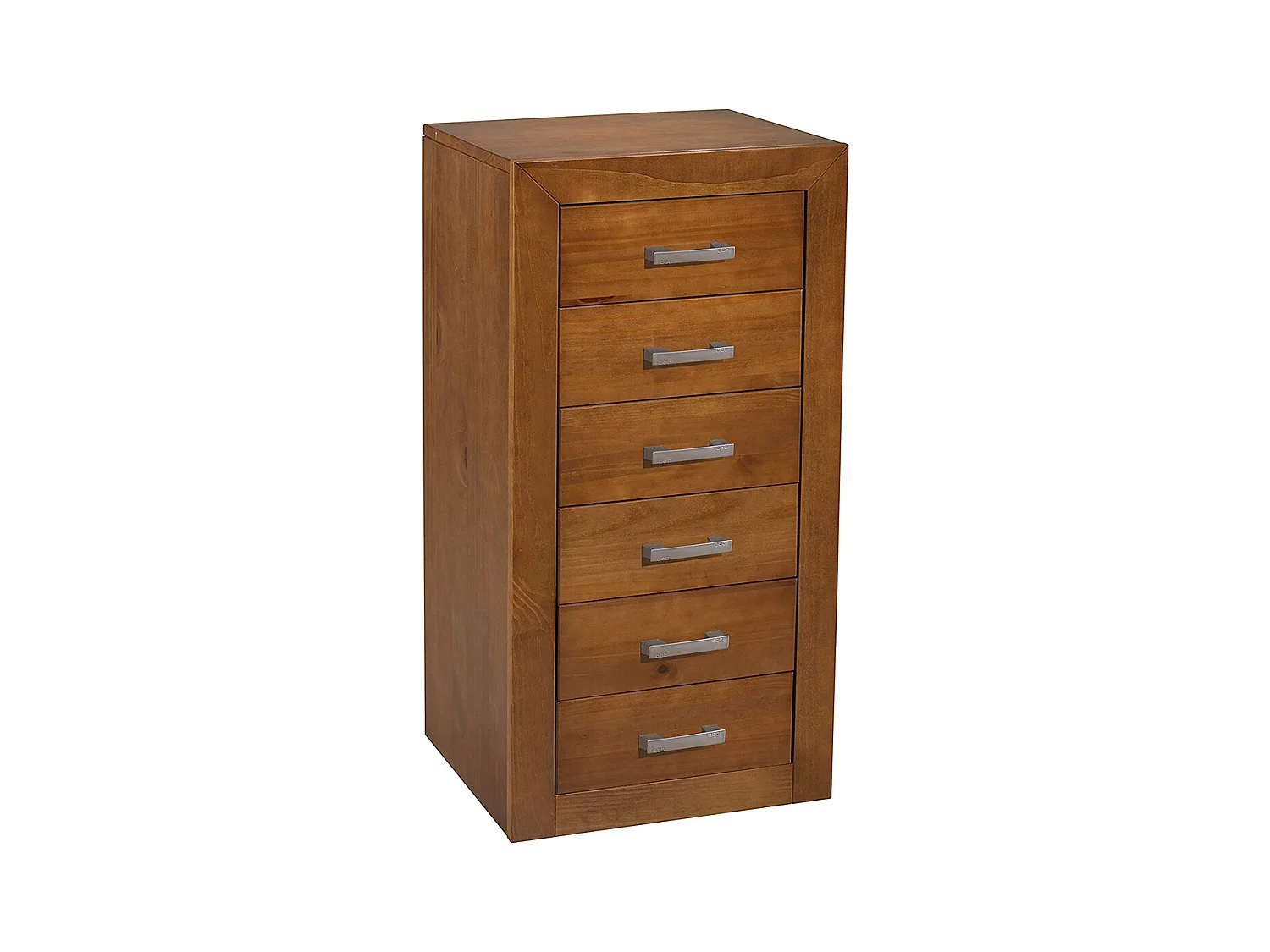 Chiffonnier Meuble de rangement en pin massif coloris cerisier - L. 50 x P. 40 x H. 102 cm