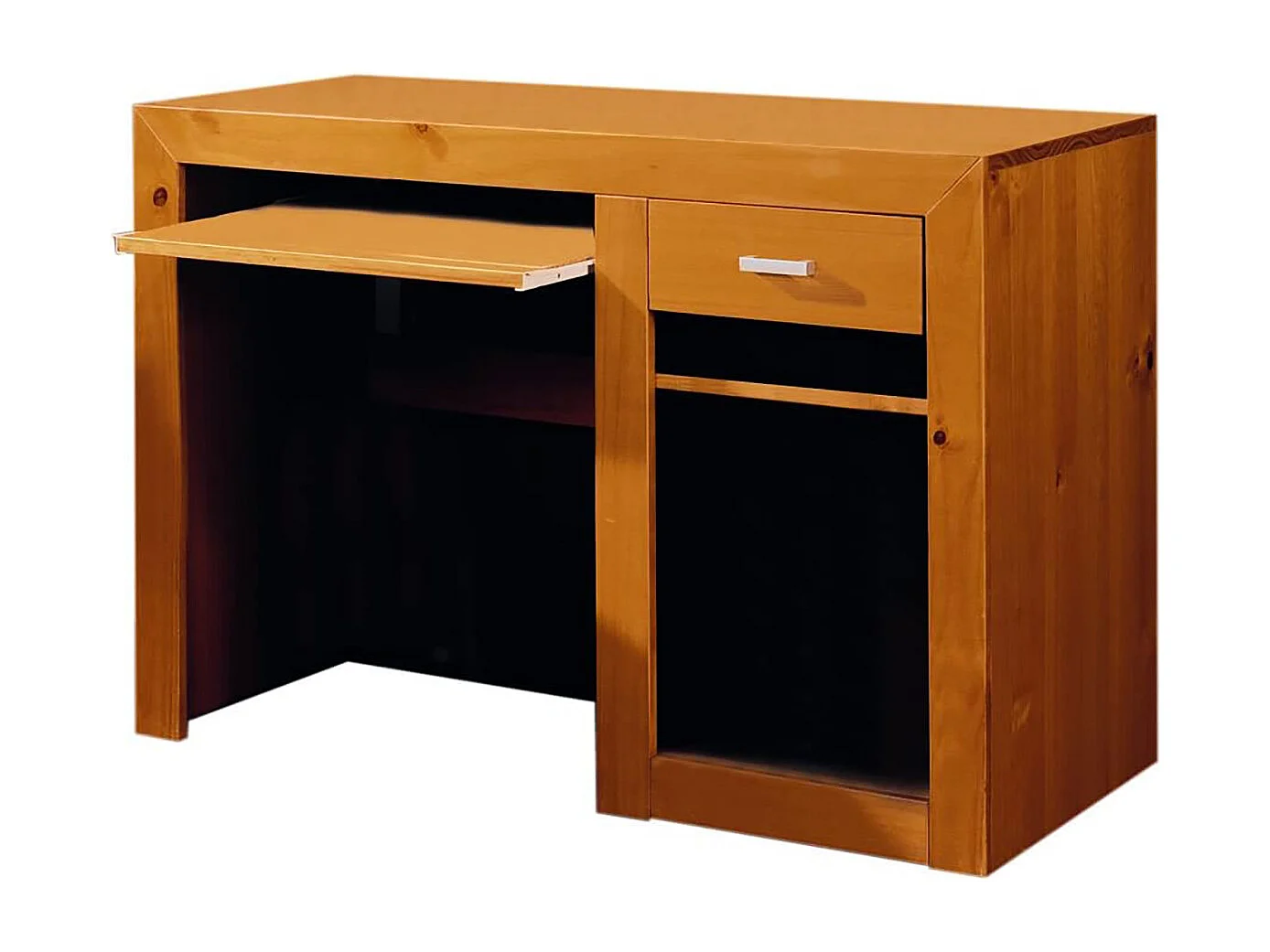 Bureau avec plateau en pin massif coloris cerisier - L. 110 x P. 50 x H. 75 cm
