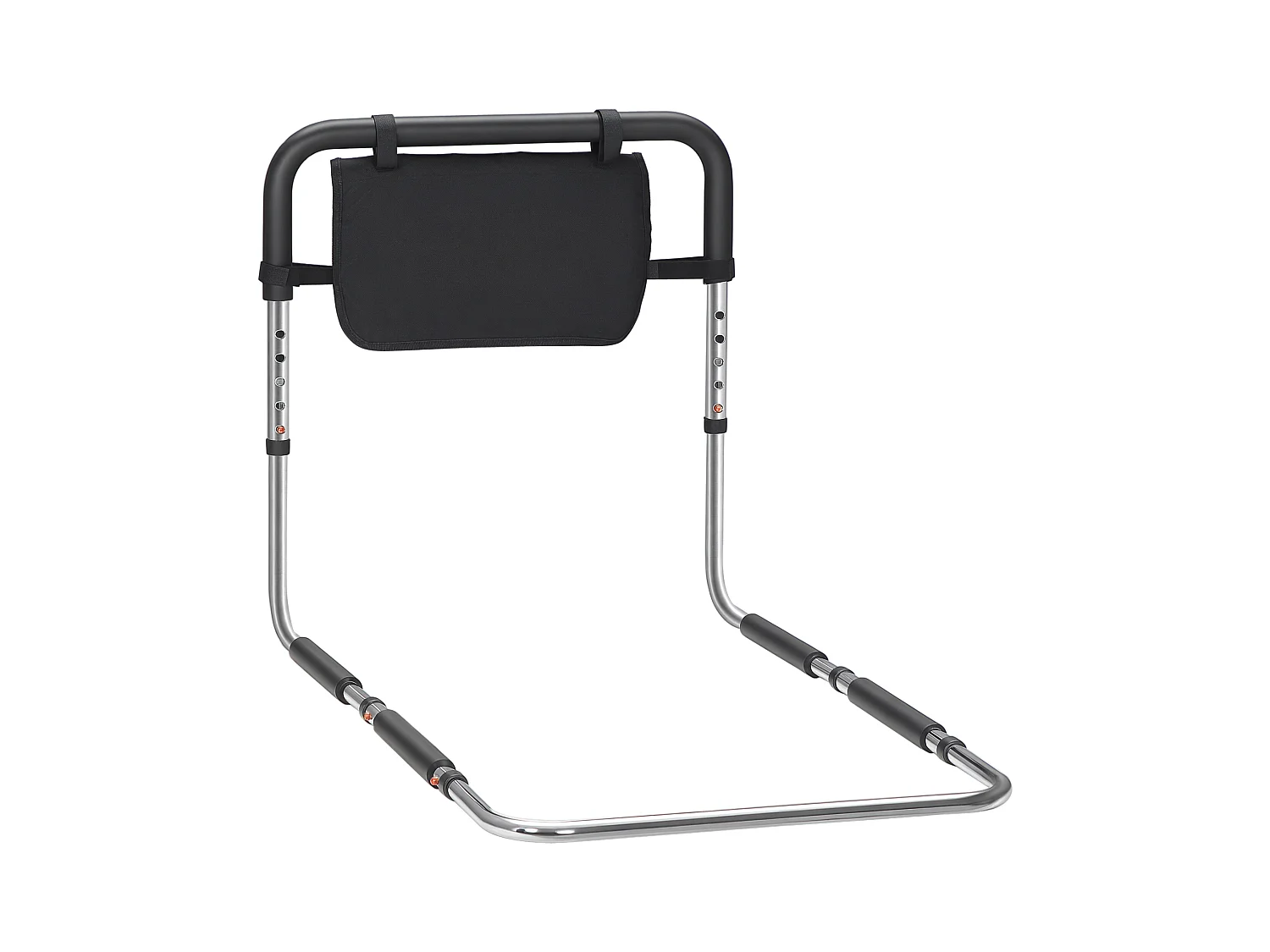 Barre de redressement de lit réglable en hauteur - poignée d'appui pour le lit - barre d'appui de lit avec rangement - acier noir