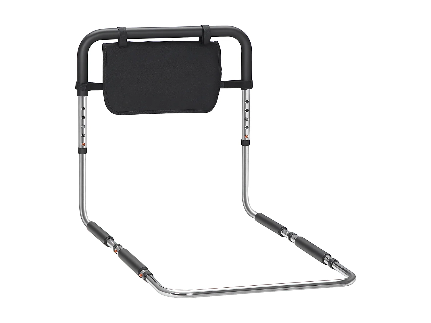 Barre de redressement de lit réglable en hauteur - poignée d'appui pour le lit - barre d'appui de lit avec rangement - acier noir