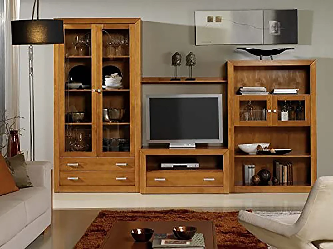 Étagère murale en pin massif coloris cerisier - L. 150 x P. 20 x H. 18 cm