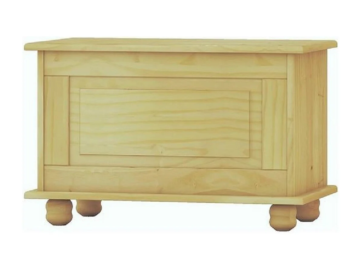 Coffre de rangement enfant en pin massif coloris naturel - L. 70 x P. 39 x H. 46 cm