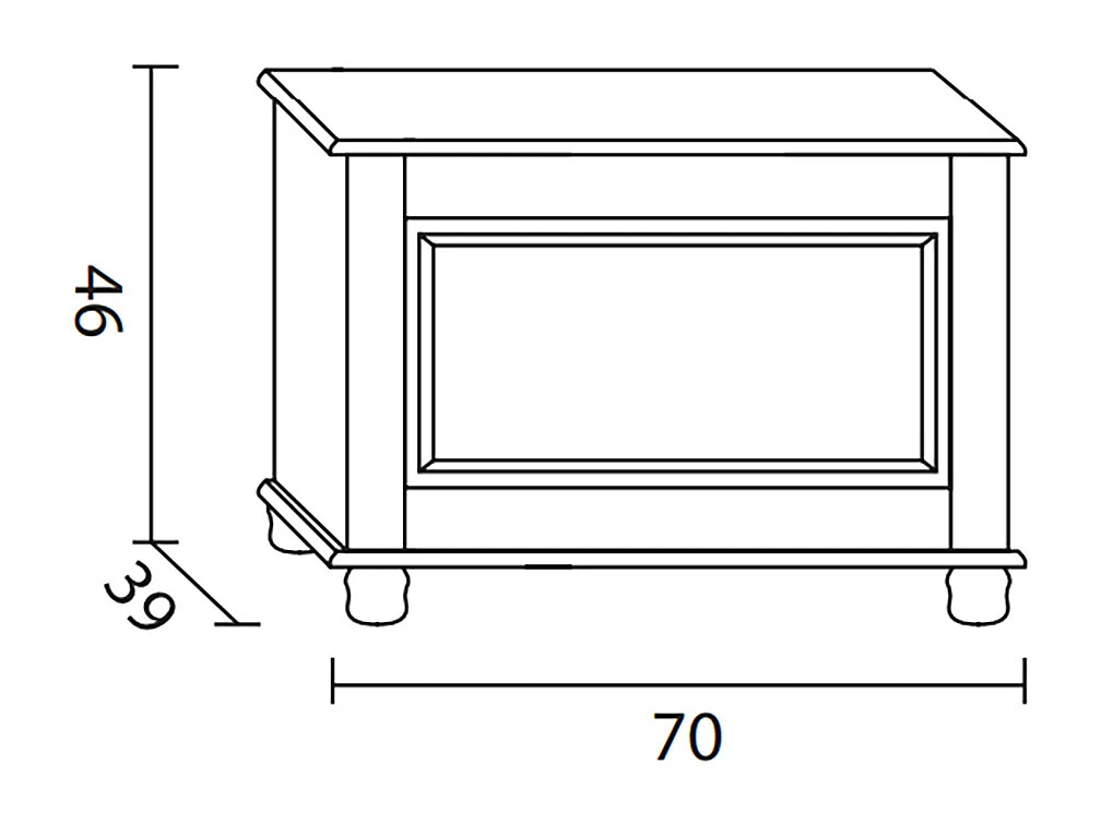 Coffre de rangement enfant en pin massif coloris naturel - L. 70 x P. 39 x H. 46 cm