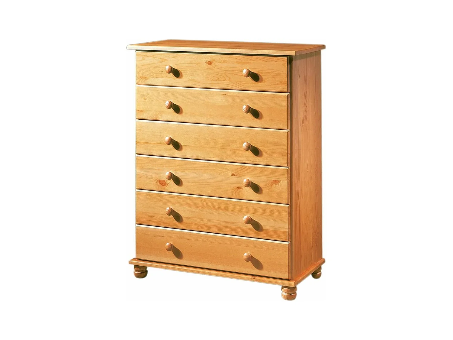 Commode / Meuble de rangement en pin massif coloris Miel - L. 78 x P. 38 x H. 100 cm