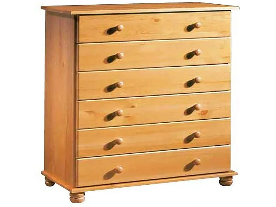 Commode / Meuble de rangement en pin massif coloris Miel - L. 78 x P. 38 x H. 100 cm