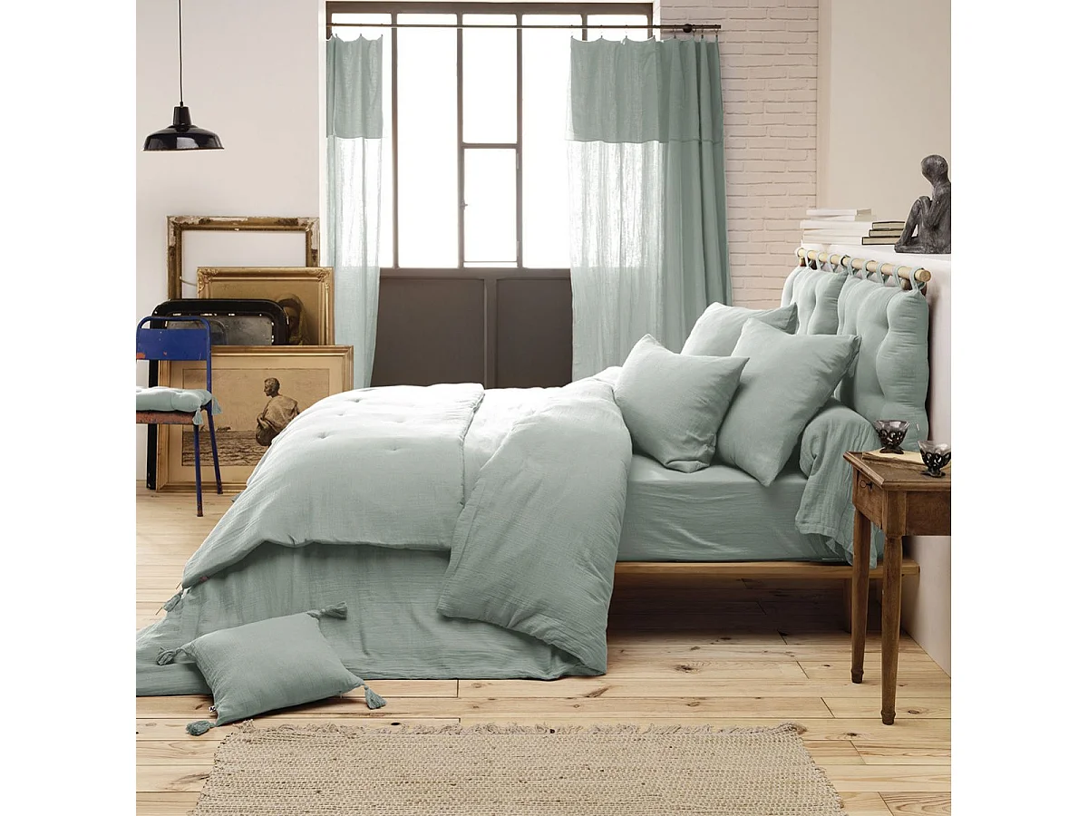 OUREA - Taie de Traversin 43x185cm Gaze de Coton Eucalyptus