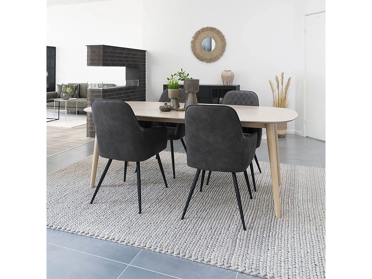 MUNDY - Tapis Laine et Coton Tissé à la Main 160x230 cm Greige