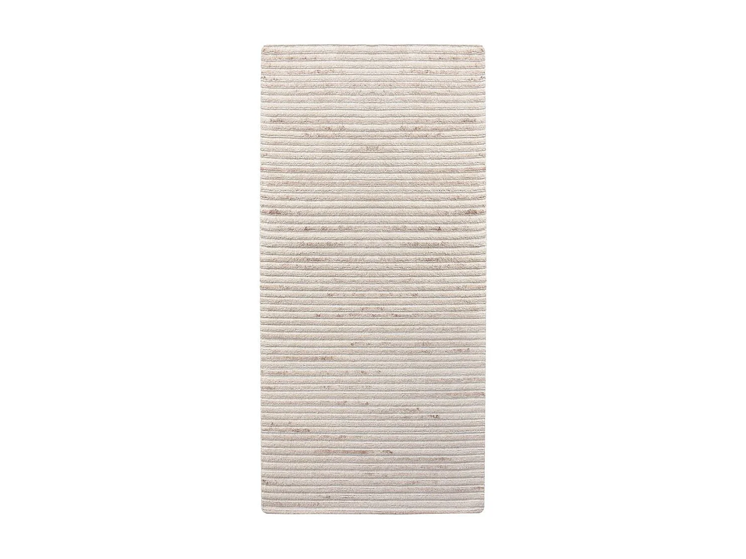 MALAG - Tapis de couloir Laine et Coton Touffeté à la Main 80x180 cm Beige