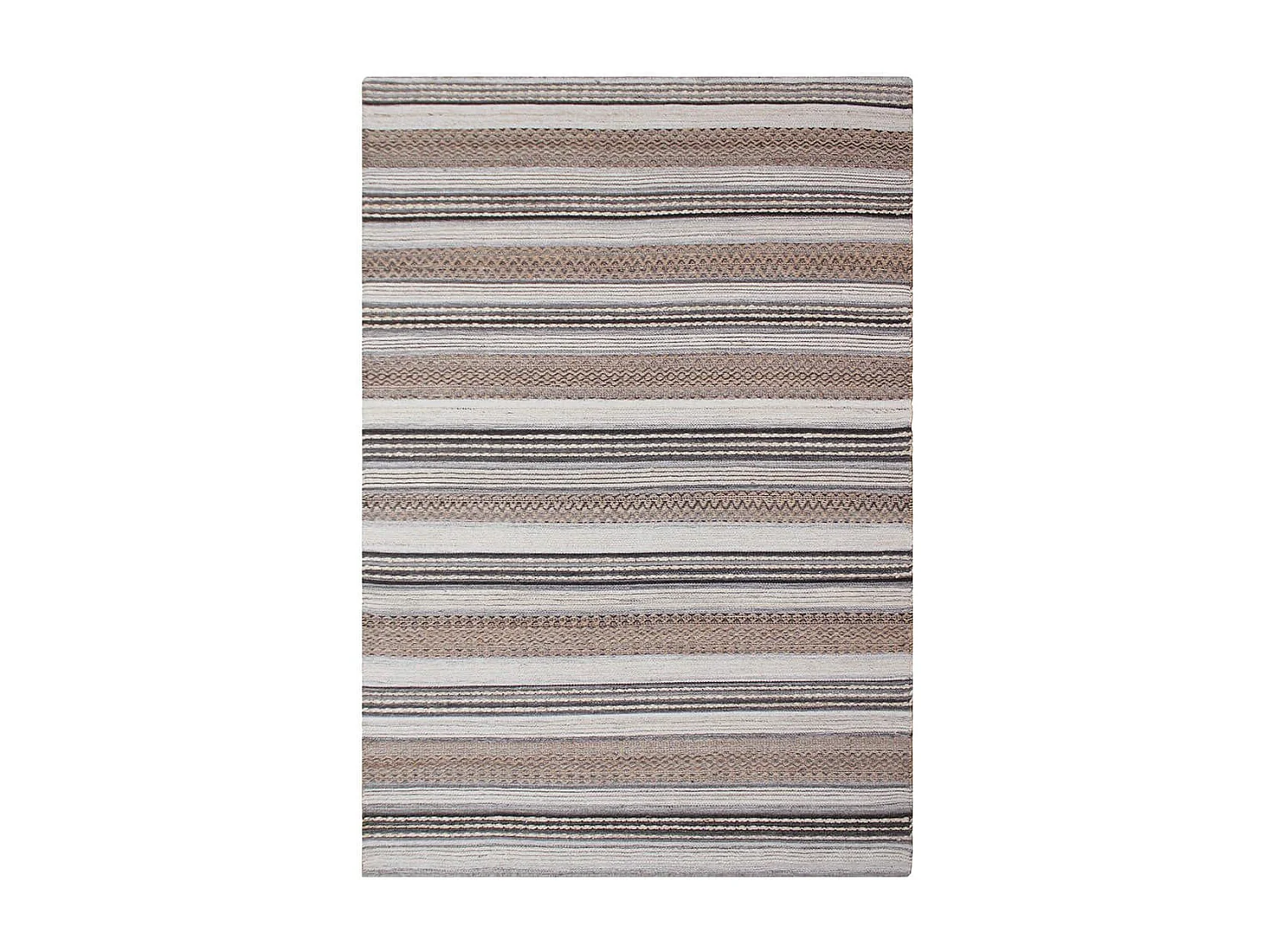 GUISPO - Tapis Jute et Laine Tissé à la Main 160x230 cm Beige et Marron
