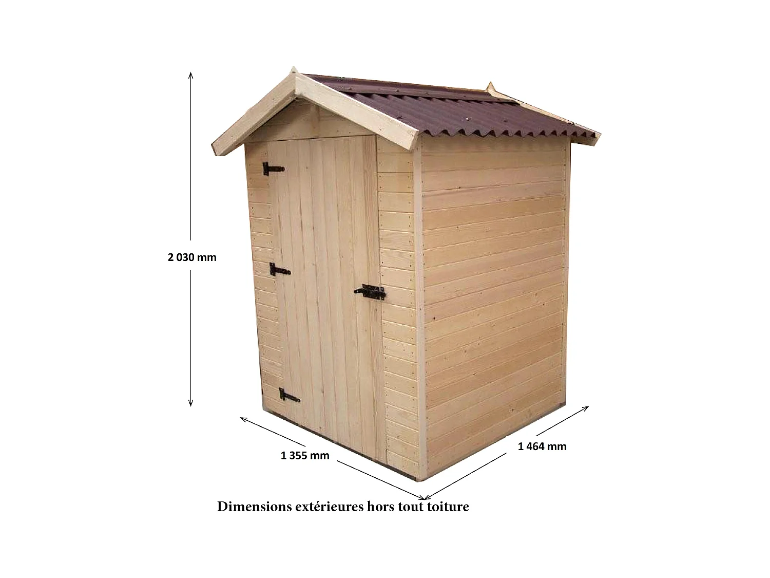 ABP3-Abri, Epicéa panneaux 16mm, 1.40 x 1.45 m, 2.00m²