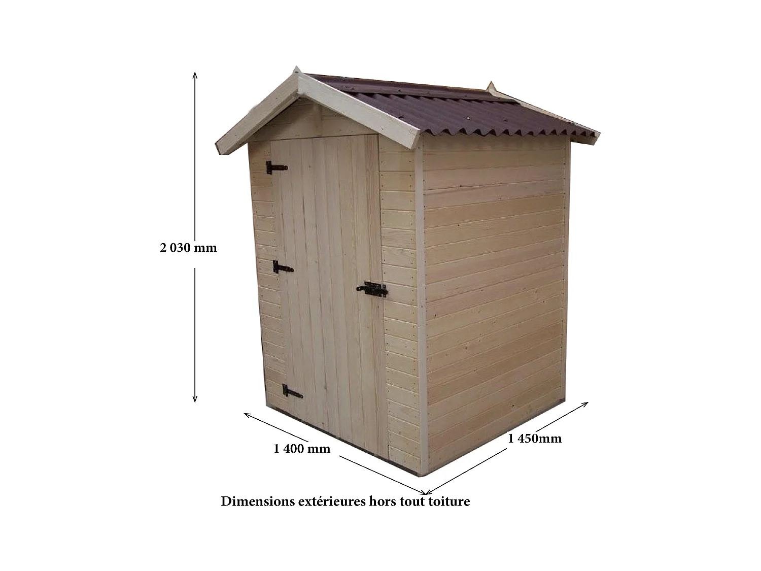 ABP3-Abri, Epicéa panneaux 16mm, 1.40 x 1.45 m, 2.00m²