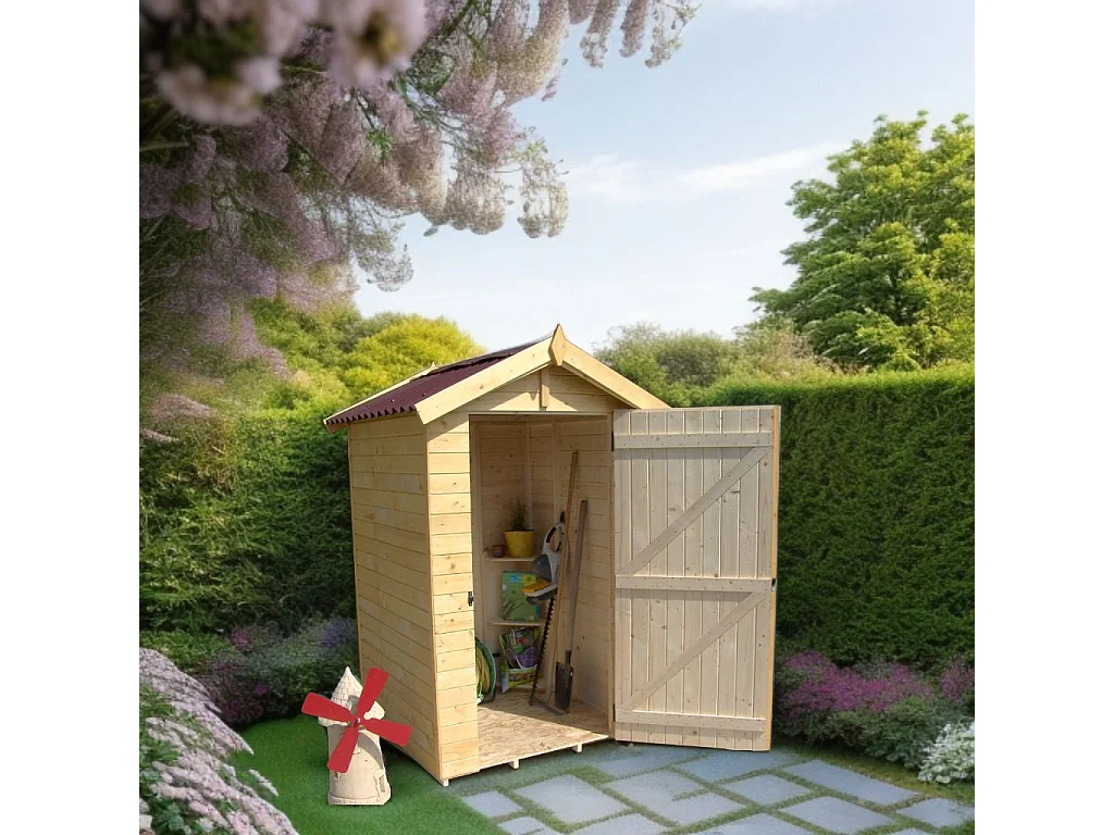 ABP3-Abri, Epicéa panneaux 16mm, 1.40 x 1.45 m, 2.00m²