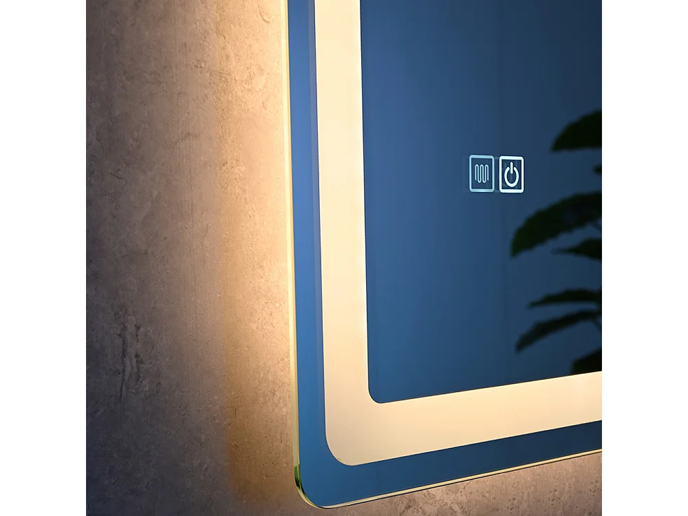 Miroir salle de bain LED 50x70cm anti buée avec LED 3 couleurs et loupe x3 LB-3612