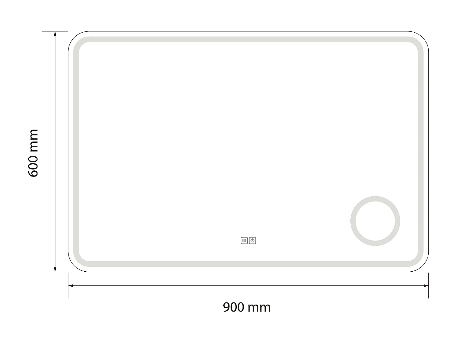 Miroir salle de bain LED 90x60cm anti buée avec LED 3 couleurs et loupe x3 LB-3612