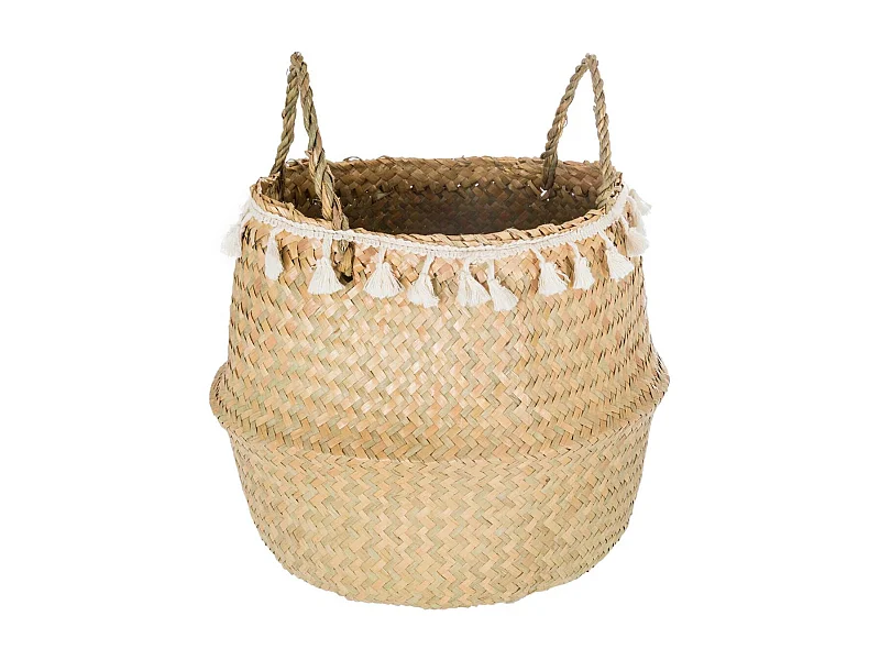 Panier à Pompons Pliable "Seagrass" 31cm Beige