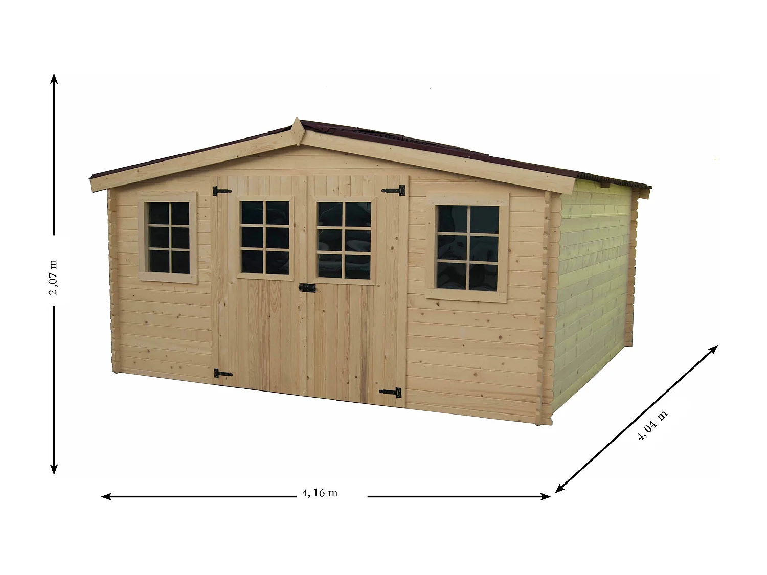 ABP16-Abri, Epicea madriers 28mm, 4.20 x 4.00m, 16.80m²