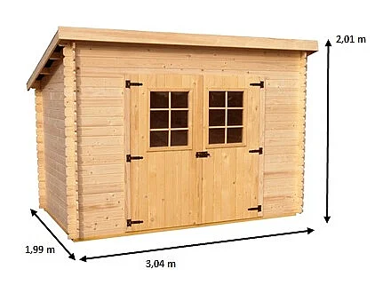 ABP18-Abri, Epicéa Madriers 20mm, 3.00 x 2.00m, 6.00m²