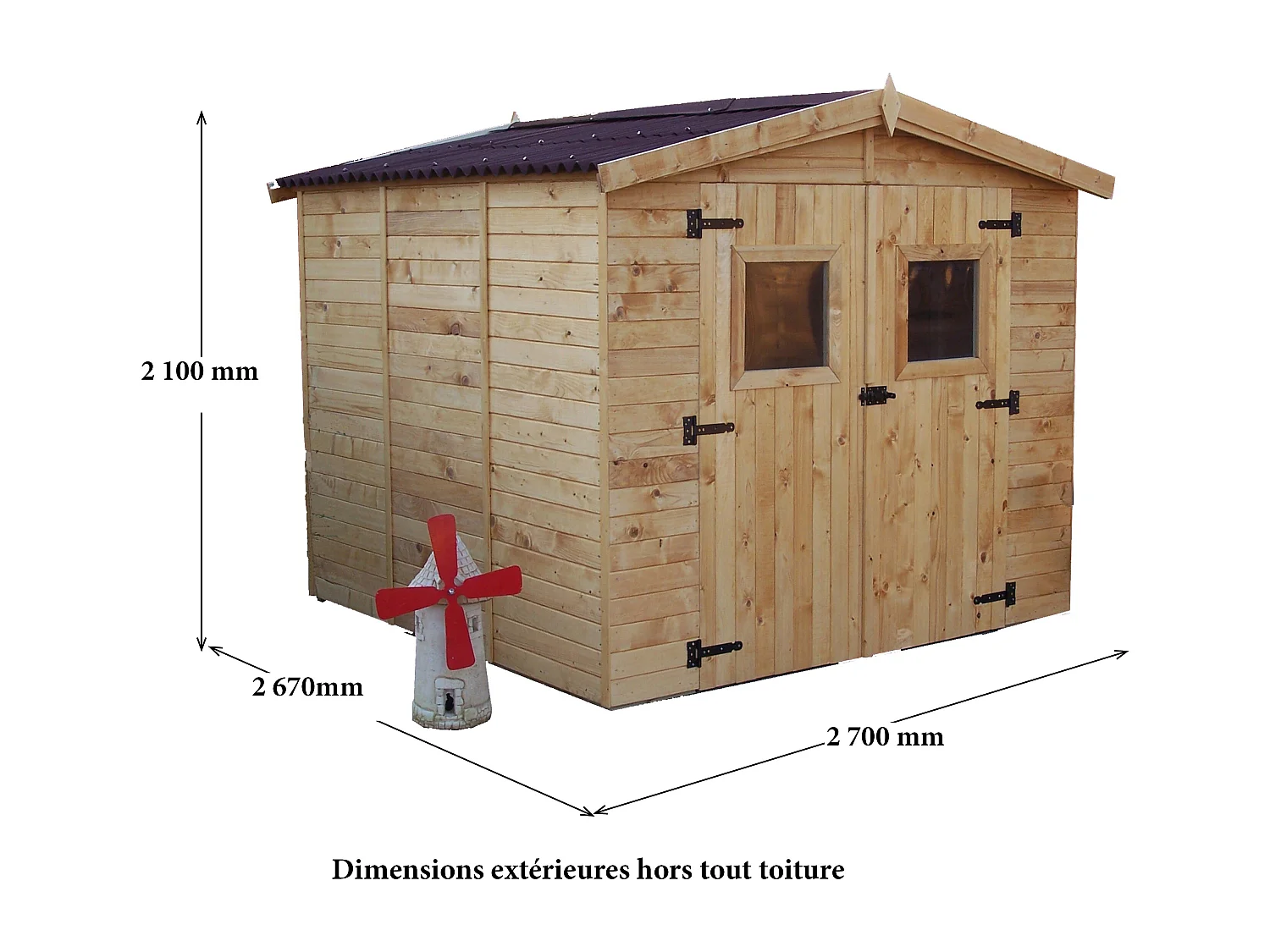 ABP10-Abri, Epicéa panneaux 16mm, 2.40 x 2.40m, 7.20m²