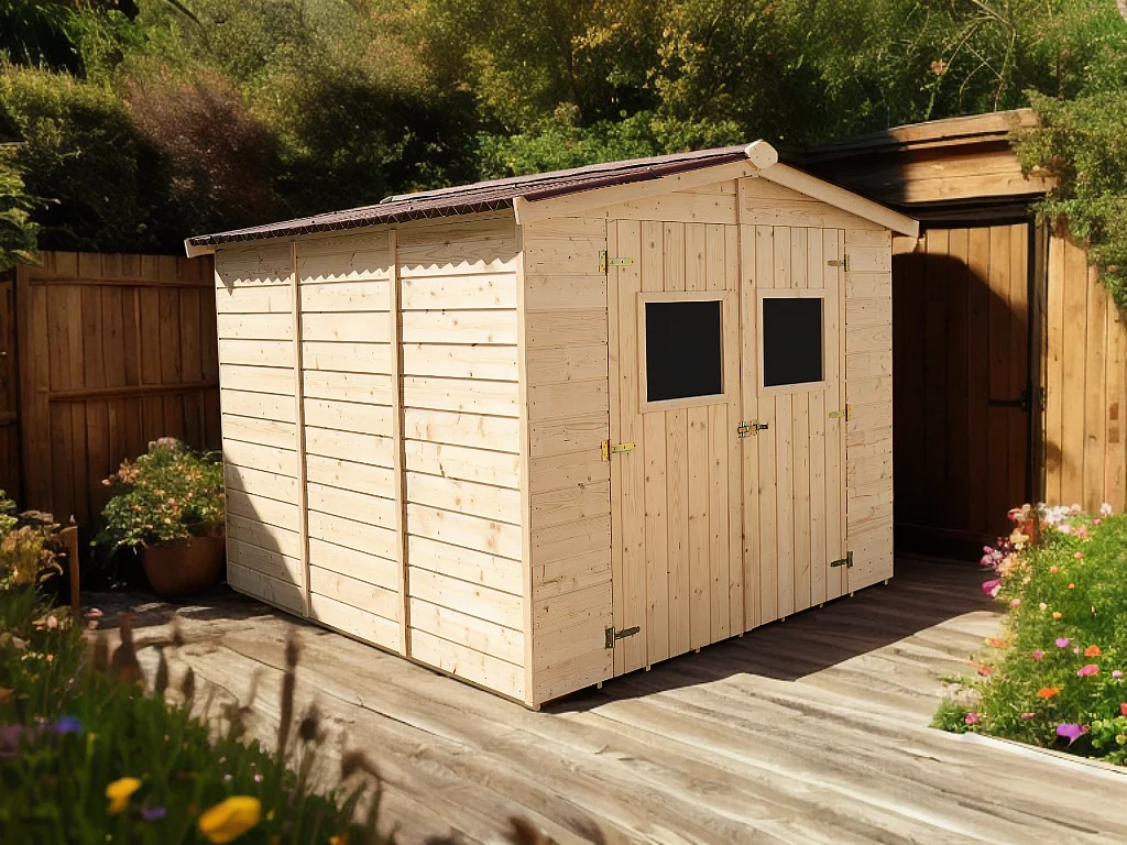 ABP10-Abri, Epicéa panneaux 16mm, 2.40 x 2.40m, 7.20m²