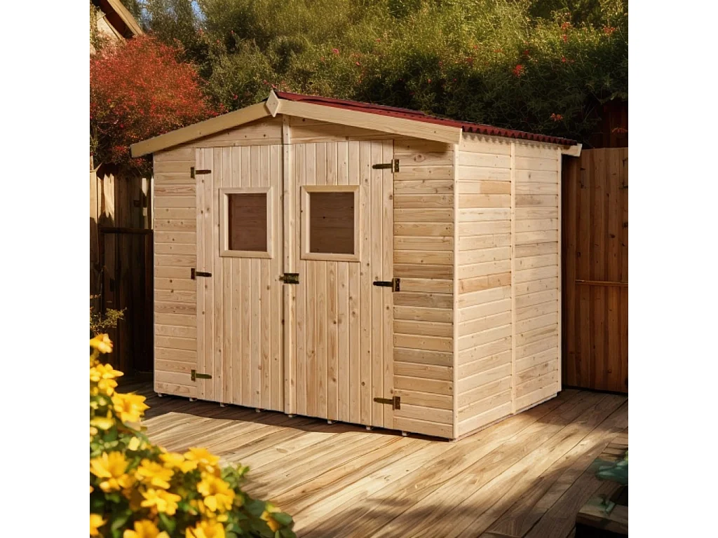 ABP9-Abri, Epicéa panneaux 16mm, 2.70 x 1.90m, 5.00m²