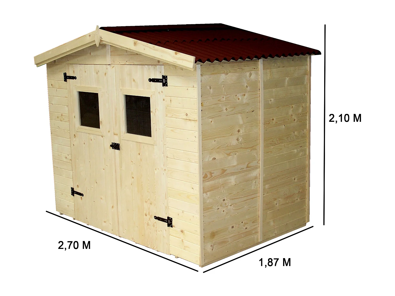 ABP9-Abri, Epicéa panneaux 16mm, 2.70 x 1.90m, 5.00m²