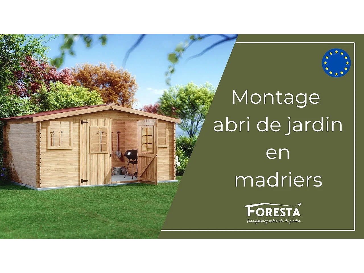 ABP15-Abri, Epicéa Madriers 28mm, 4.20 x 3.00m, 12.70m²