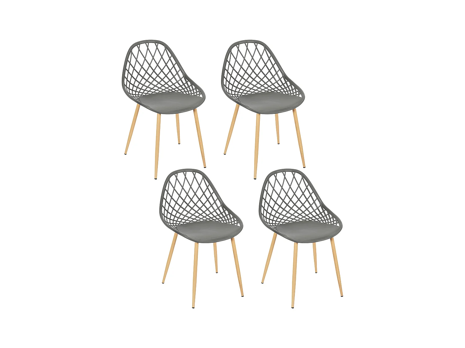 Chaise Exterieur Malaga Gris - Lot De 4 Gris