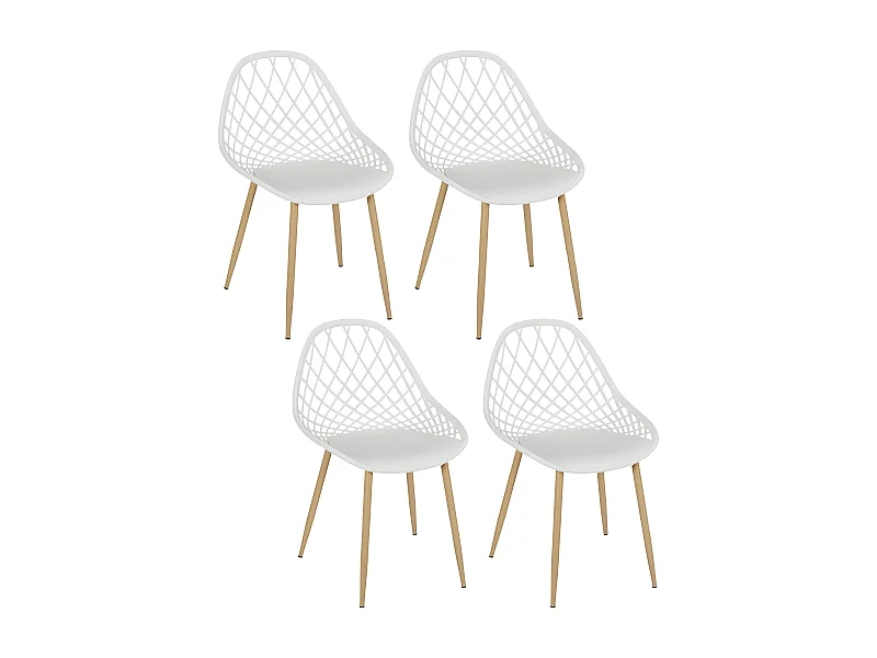 Chaise Exterieur Malaga Blanc - Lot De 4 Blanc