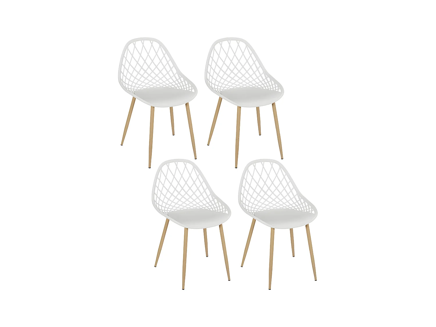 Chaise Exterieur Malaga Blanc - Lot De 4 Blanc