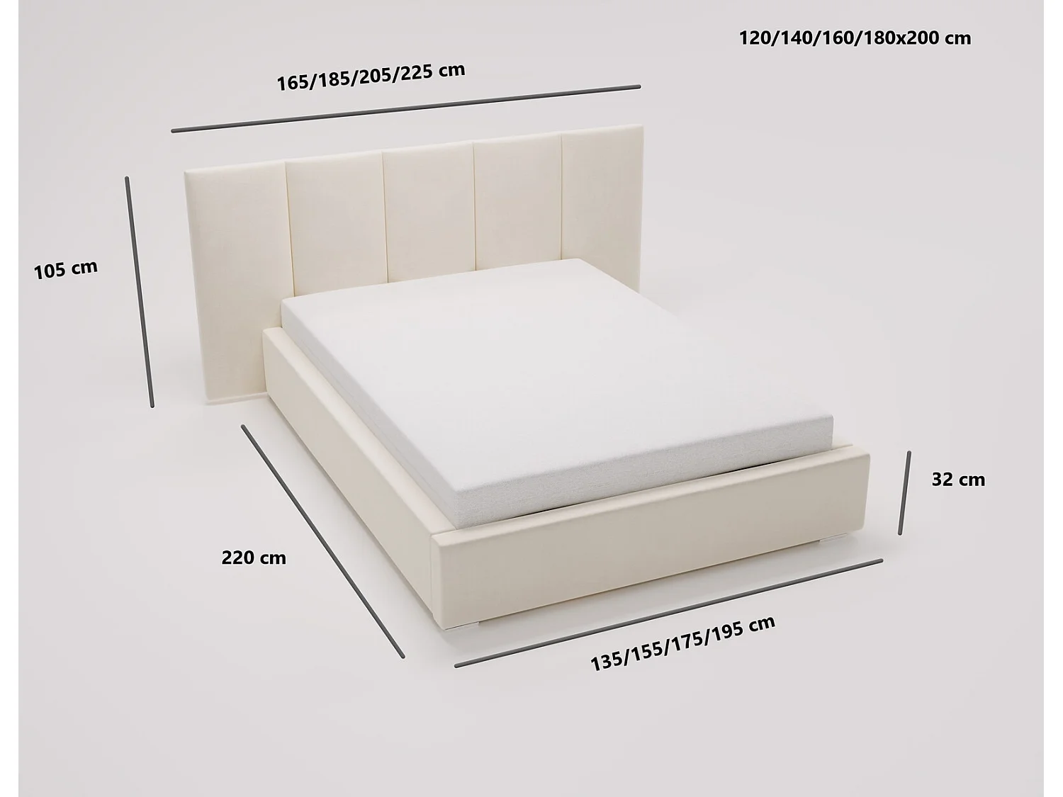Emporius Polsterbett 140x200 Roma Slim - Bett vom Hersteller, mit Bettkasten, Velvet stoff, dickem Schaumstoff (Beige - Amor Velvet 4304)