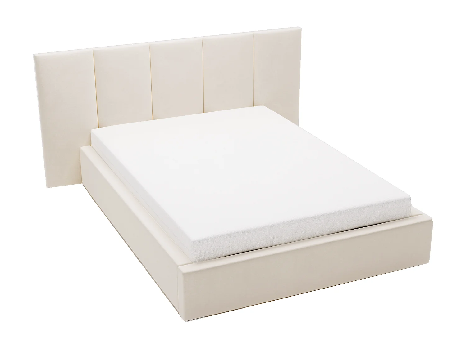 Emporius Polsterbett 140x200 Roma Slim - Bett vom Hersteller, mit Bettkasten, Velvet stoff, dickem Schaumstoff (Beige - Amor Velvet 4304)