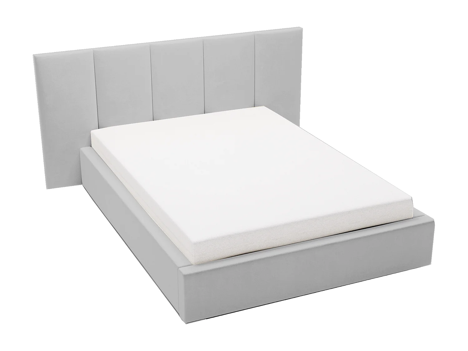 Emporius Polsterbett 180x200 Roma Slim - Bett vom Hersteller, mit Bettkasten, Bouclé stoff, dickem Schaumstoff (Hellgrau - Anthology 15)