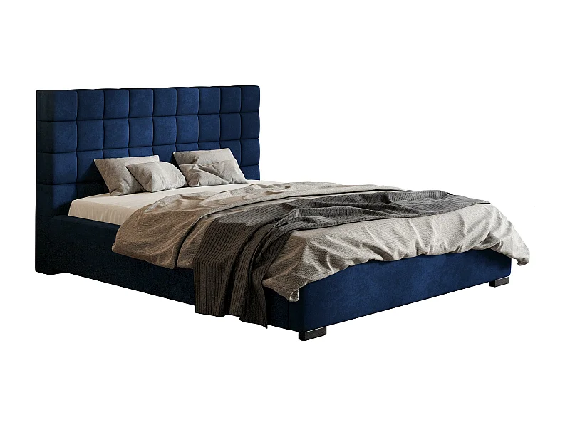 Emporius Lit 180x200 adulte avec Rangement Noris - Lit double Lit rembourré avec Tete de Lit - Velvet Bleu (Kronos 09)