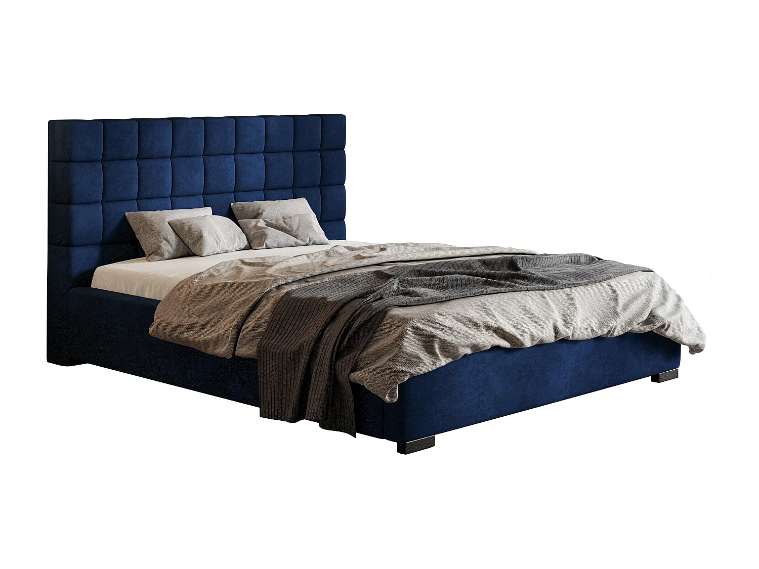 Emporius gestoffeerd bed 140x200 met opbergruimte Noris - tweepersoonsbed, lattenbodem - Blauw (Kronos 09)