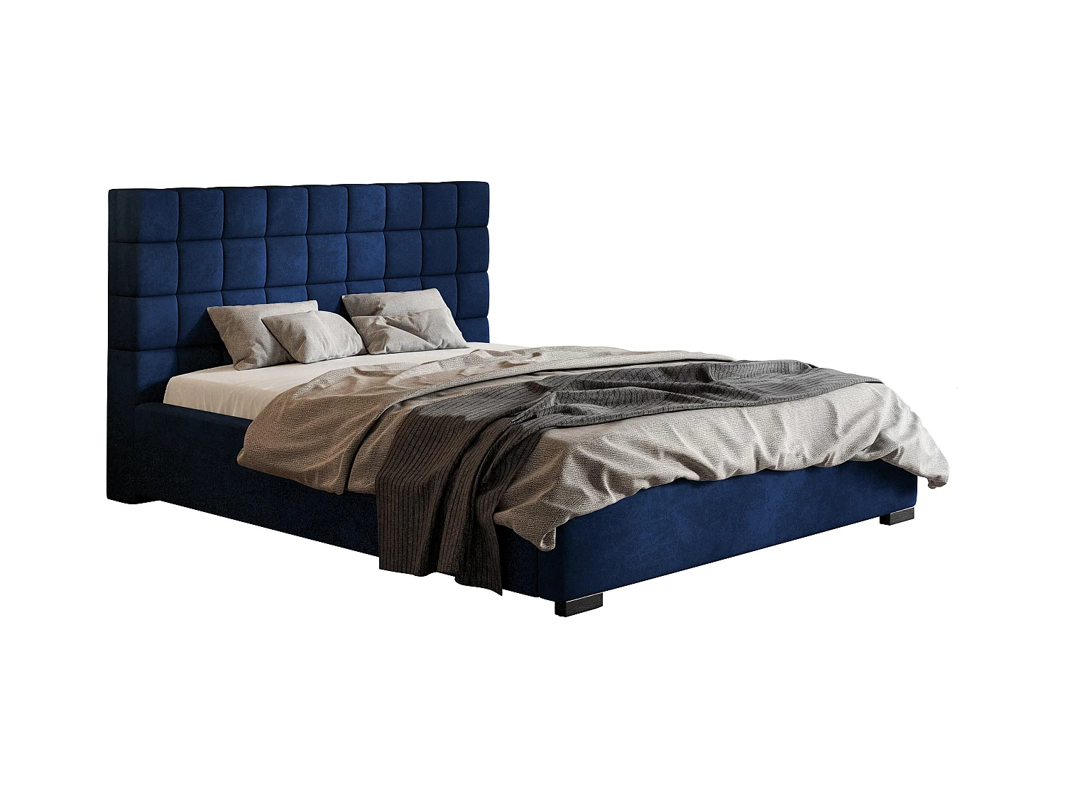 Emporius gestoffeerd bed 140x200 met opbergruimte Noris - tweepersoonsbed, lattenbodem - Blauw (Kronos 09)