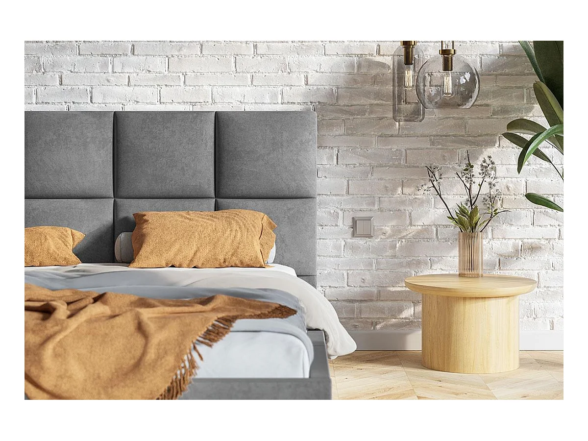 Emporius gestoffeerd bed 140 x 200 Fado - tweepersoonsbed met opbergruimte - fluweel Donkergrijs (Jasmine 96)