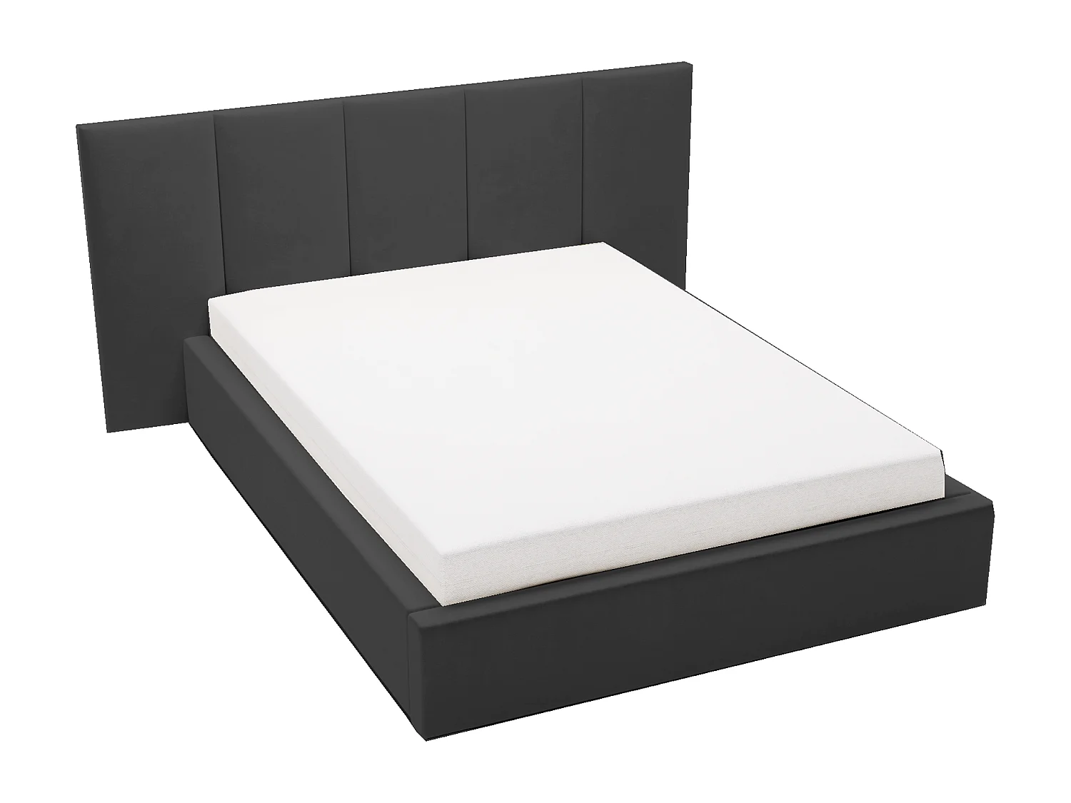 Emporius Polsterbett 180x200 Roma Slim - Bett vom Hersteller, mit Bettkasten, Bouclé stoff, dickem Schaumstoff (Dunkelgrau - Anthology 18)