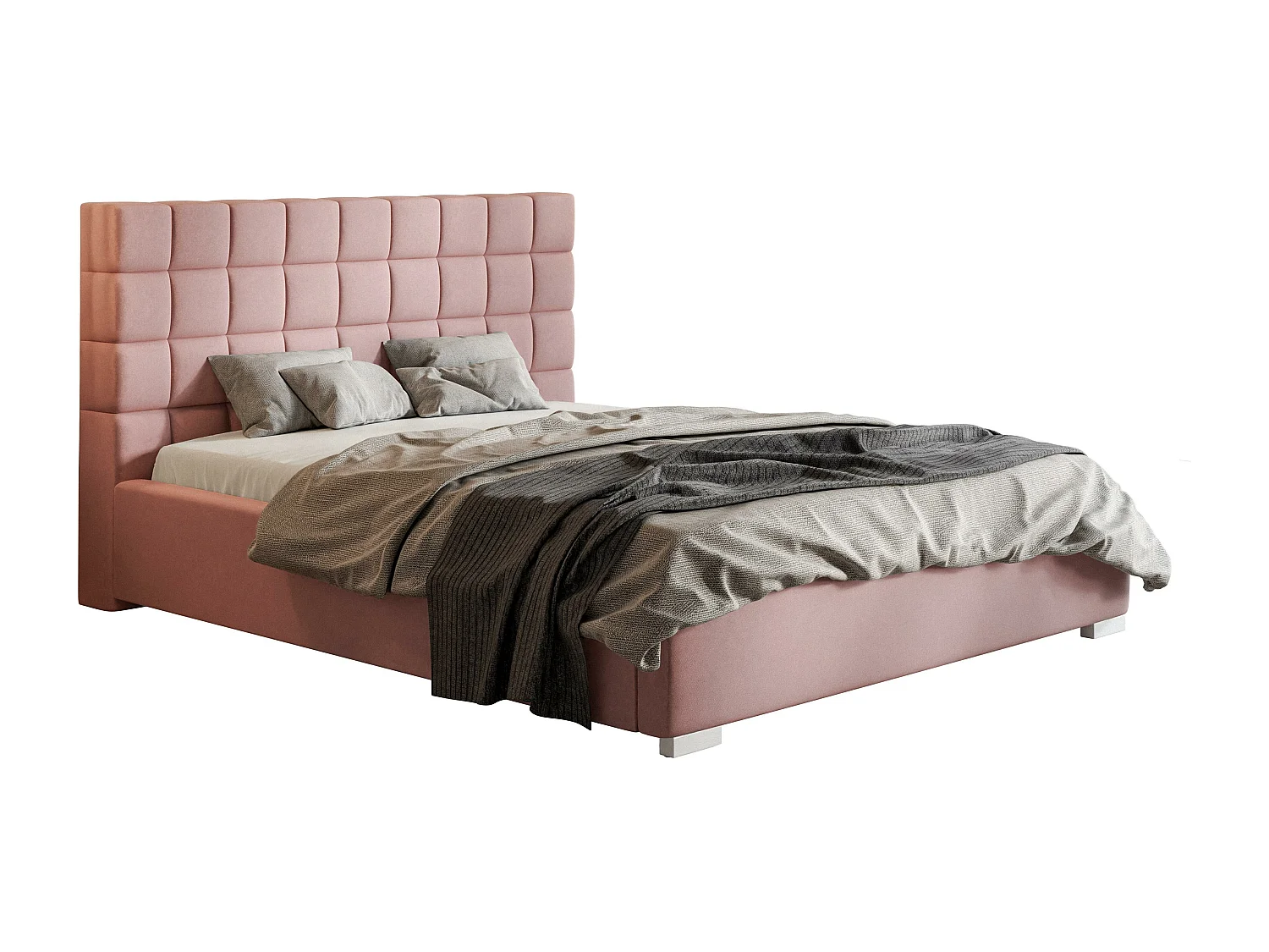 Emporius gestoffeerd bed 180x200 met opbergruimte Noris - tweepersoonsbed, lattenbodem - Roze (Jasmine 61)