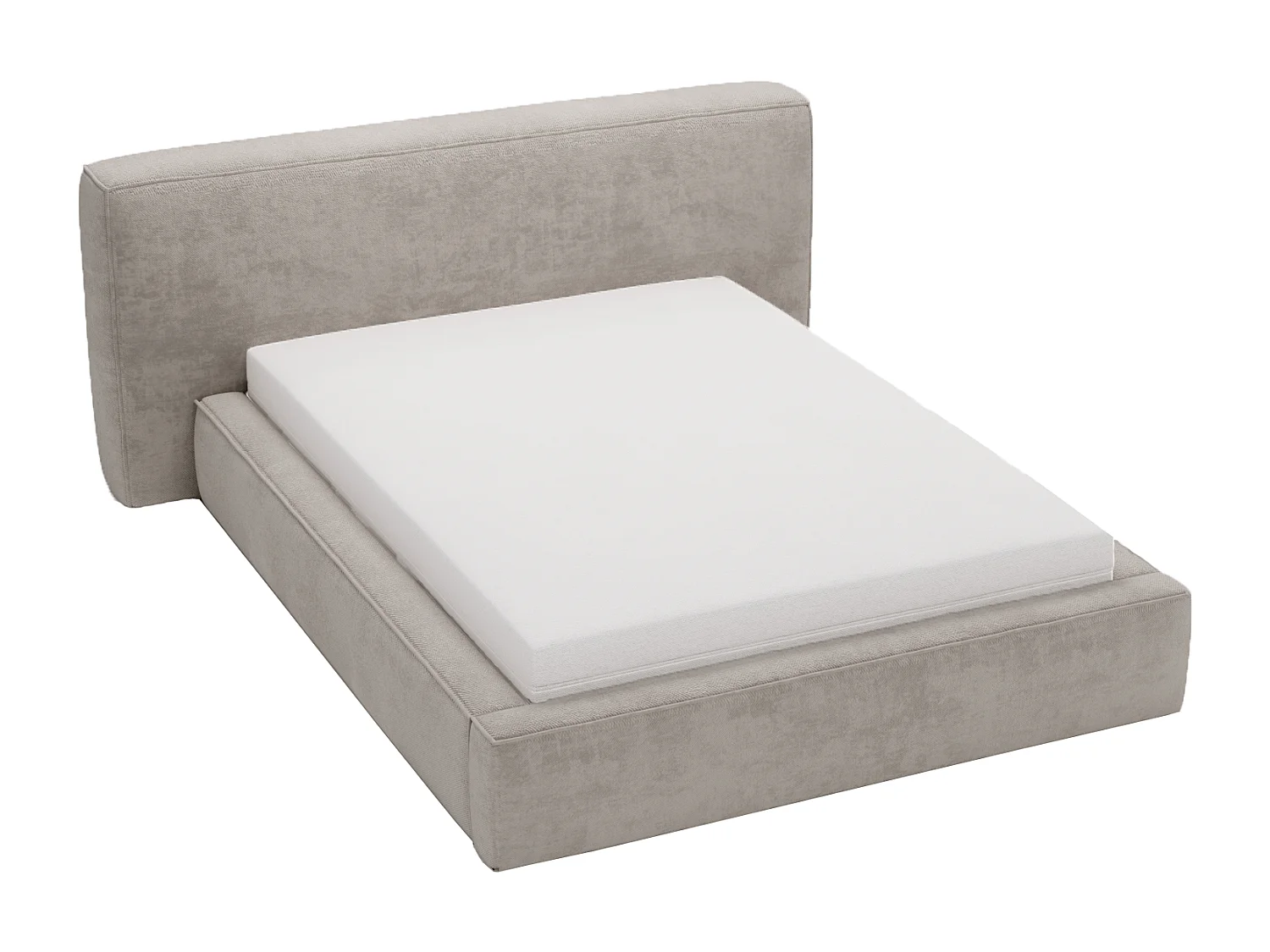 Emporius Lit 140x200 cm Vitoria - Lit adulte avec Tete de Lit, avec Rangement - Lit Gris clair (Symphony 19)