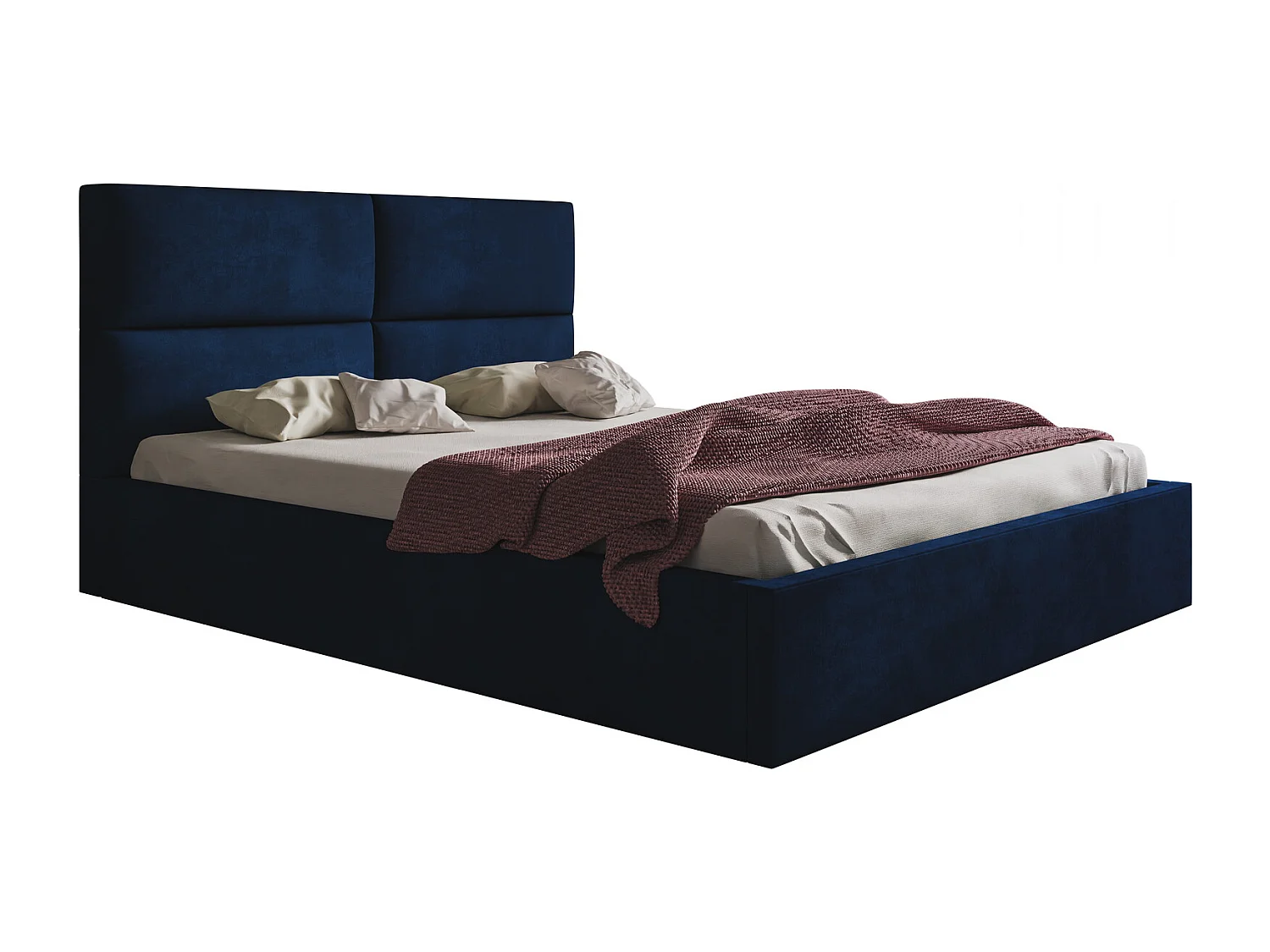 Emporius bed met opbergruimte Terra - tweepersoonsbed 140 x 200 cm - fluweel Blau (Kronos 09)