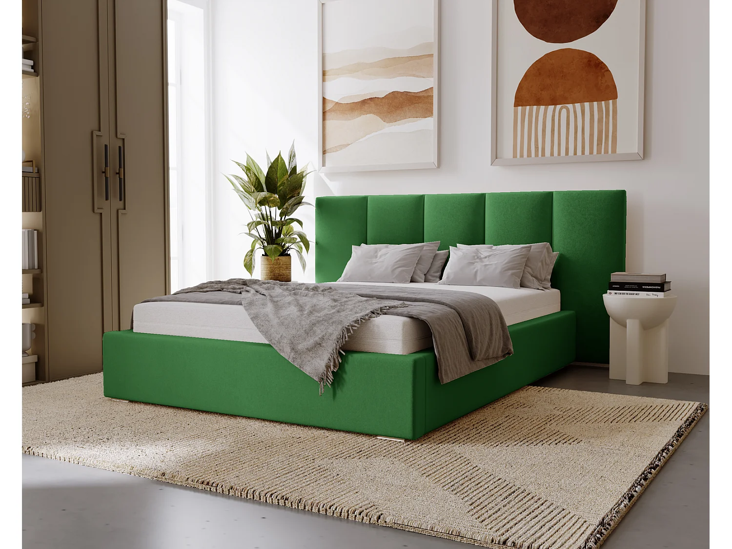 Emporius Polsterbett 140x200 Roma Slim - Bett vom Hersteller, mit Bettkasten, Velvet stoff, dickem Schaumstoff (Schwarz  - Amor Velvet 4322)