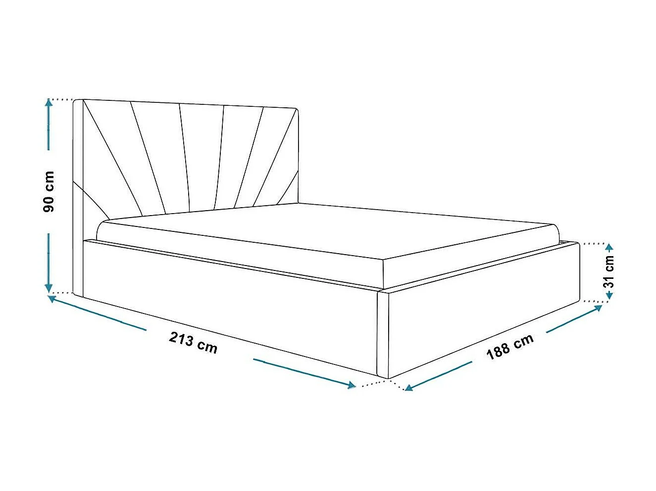 Emporius bed 180 x 200 Aris - tweepersoonsbed met opbergruimte - fluweel Rose (Jasmine 62)