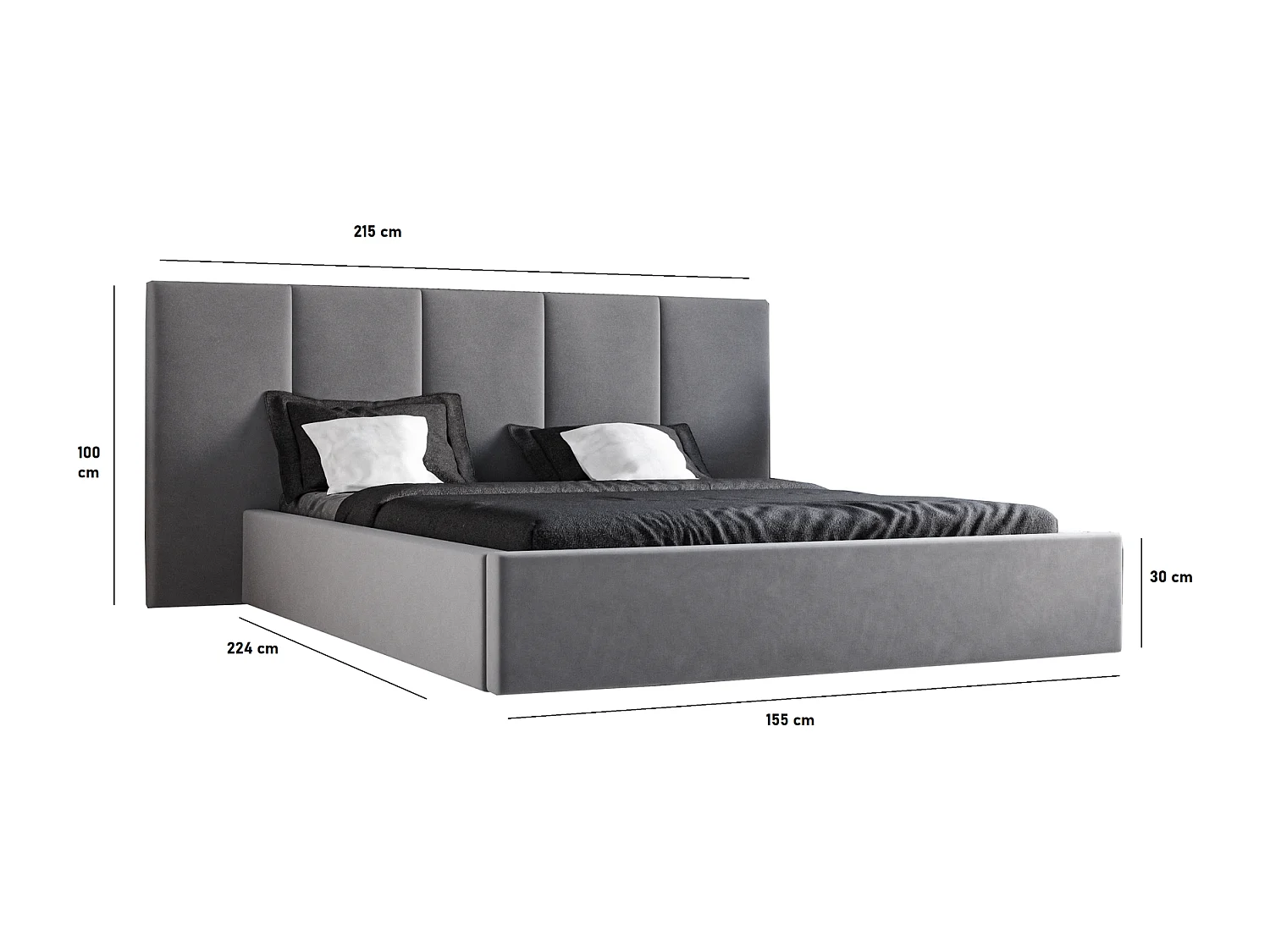 Emporius Lit rembourré 140 x 200 cm Praga - Lit avec Rangement, stoff Vert (Magic Velvet 2225)